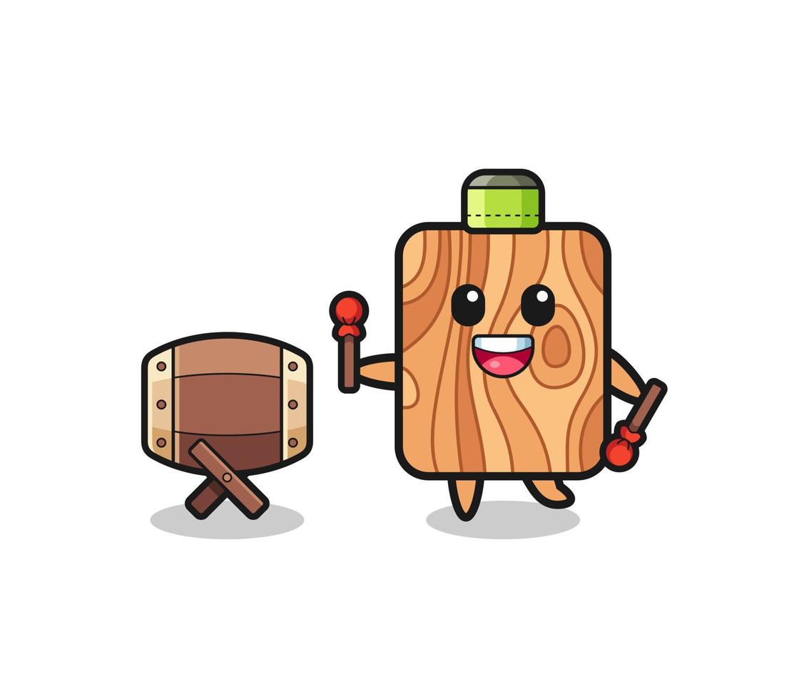 plank hout moslim cartoon verslaat de bedug vector