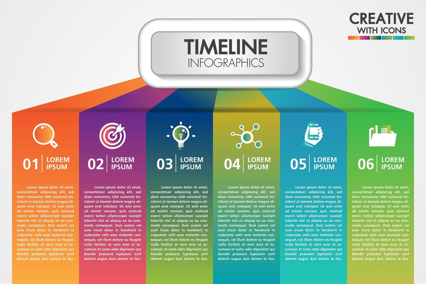 Vector zakelijke infographics presentatie met 6 stappen of opties