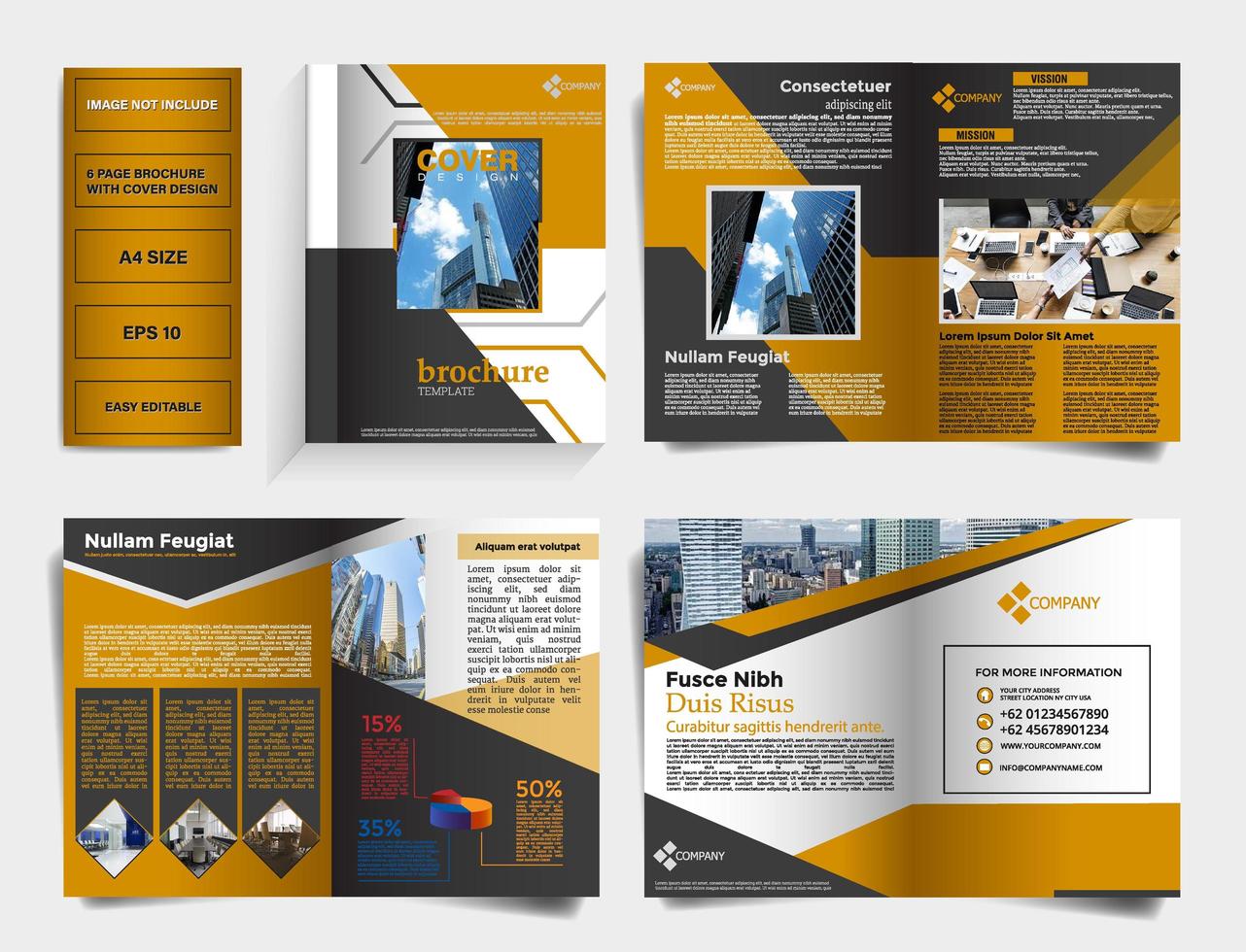 6 pagina brochure sjabloon vector