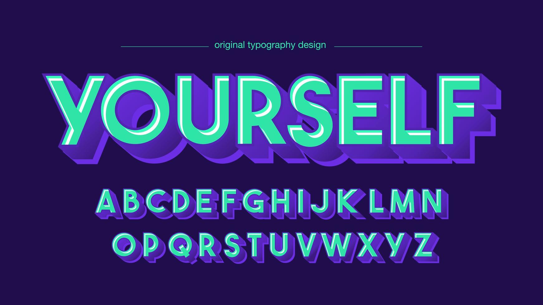 Blue Bold 3D-weergave artistieke typografie vector