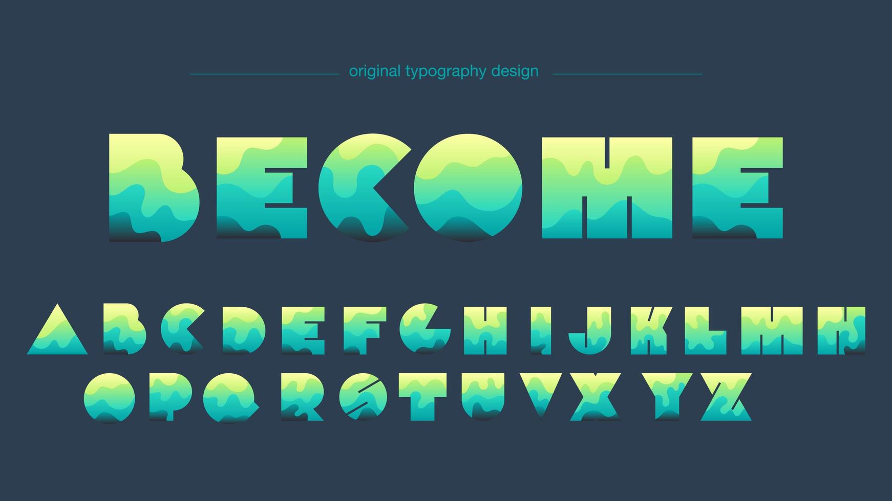 Kleurrijke abstracte vormen artistieke lettertype vector