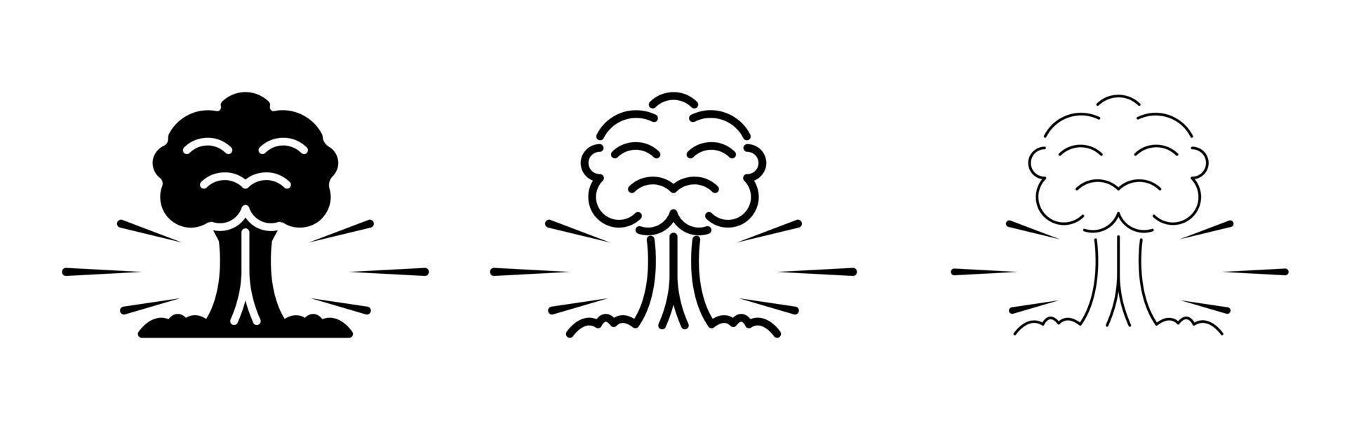 nucleaire explosie geschoten pictogram. bewerkbare lijnvector. flits schokgolf. trendy explosie stijlicoon. sjabloon voor applicatie, gebruikersinterface en logo, vectorillustratie. vector