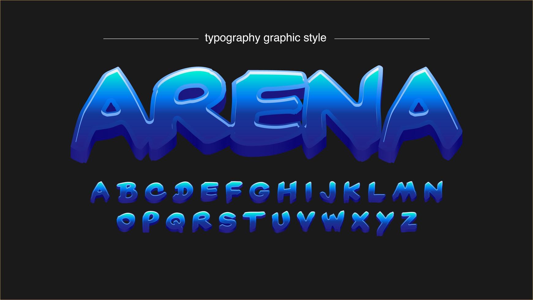 Blauw vet kalligrafie artistiek lettertype vector