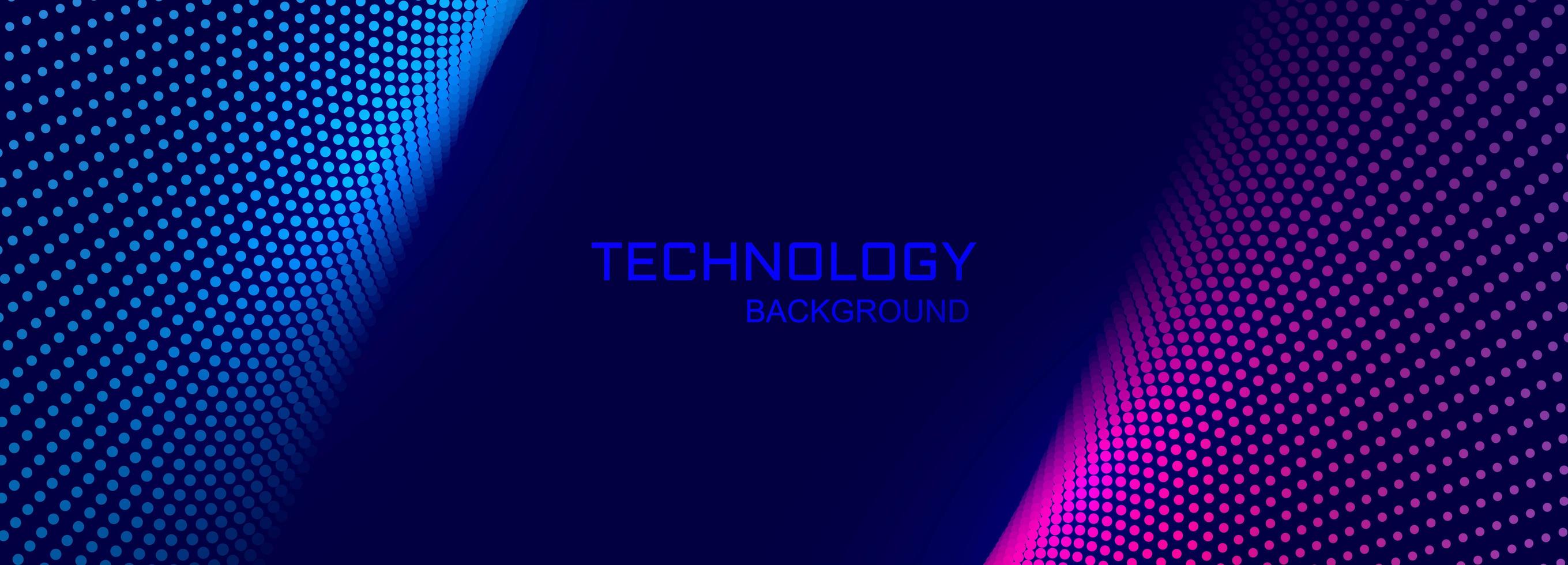 De achtergrond van de technologiebanner met het verbinden van gestippeld ontwerp vector