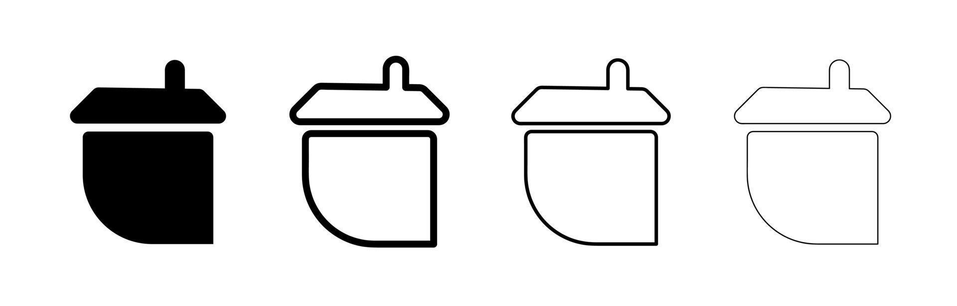 thuislocatielabel. huisje met tekstballon. verschillende huizen. bewerkbare tekening. icon set van verschillende diktes. vector op een witte achtergrond.