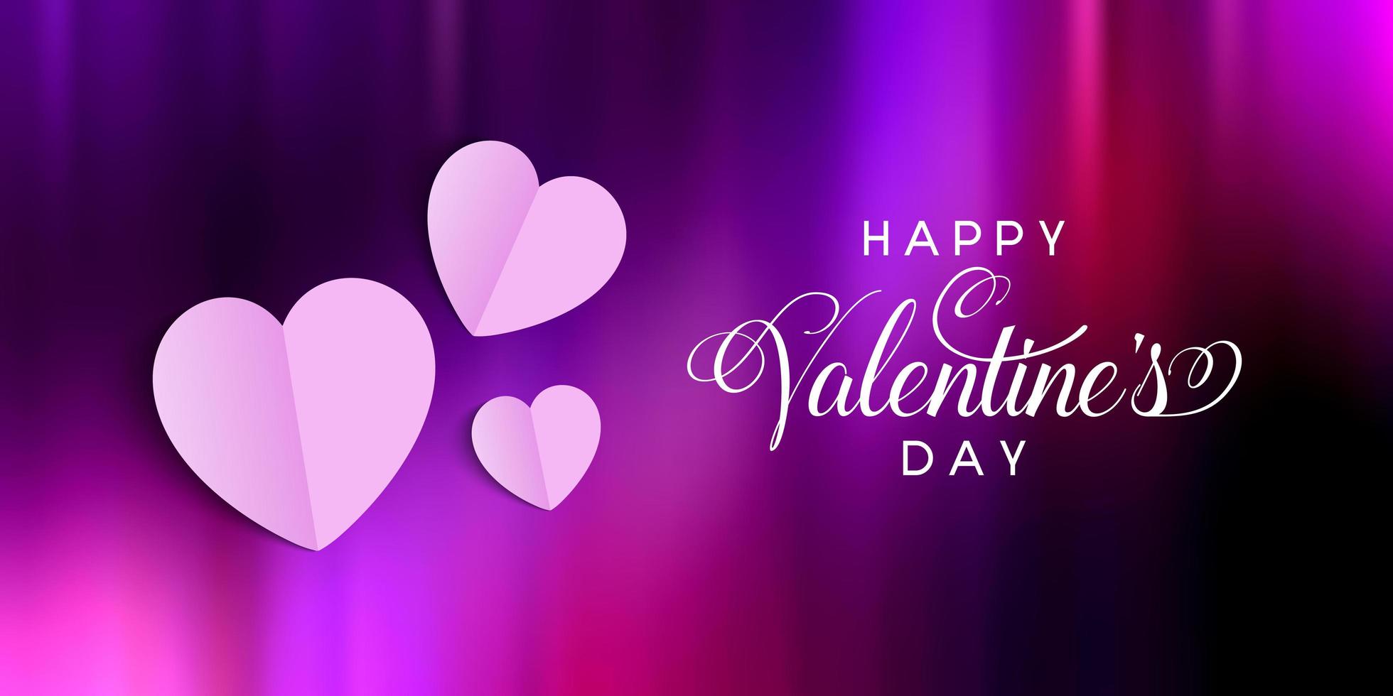 Valentijnsdag banner met gevouwen harten vector
