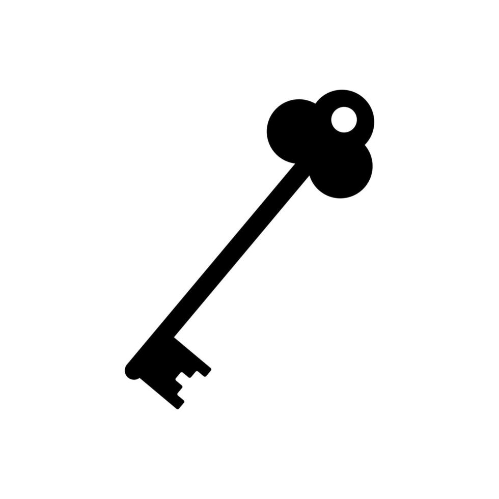 sleutel pictogram vector. hangsloten, deursloten, enz. eenvoudige platte vorm vector