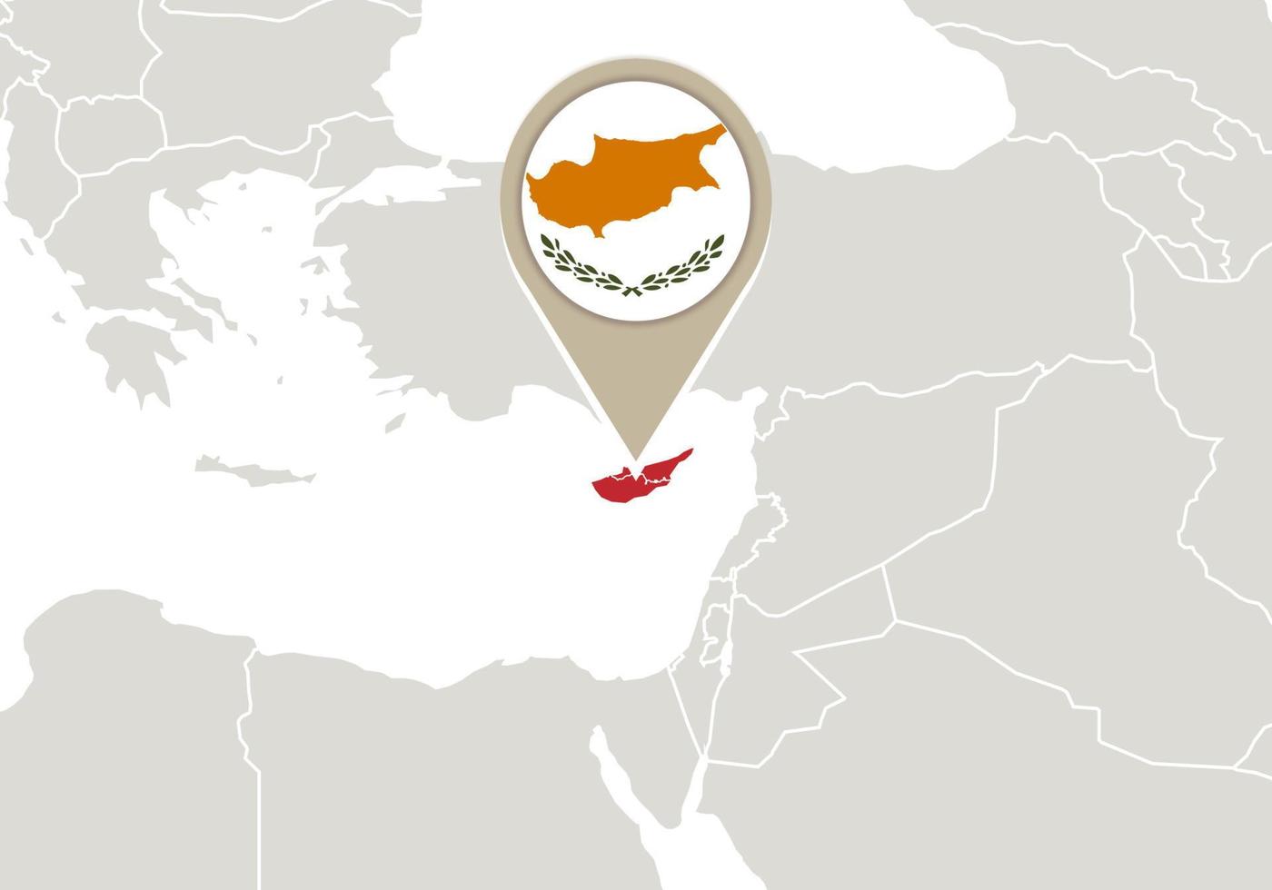 cyprus op de kaart van europa vector