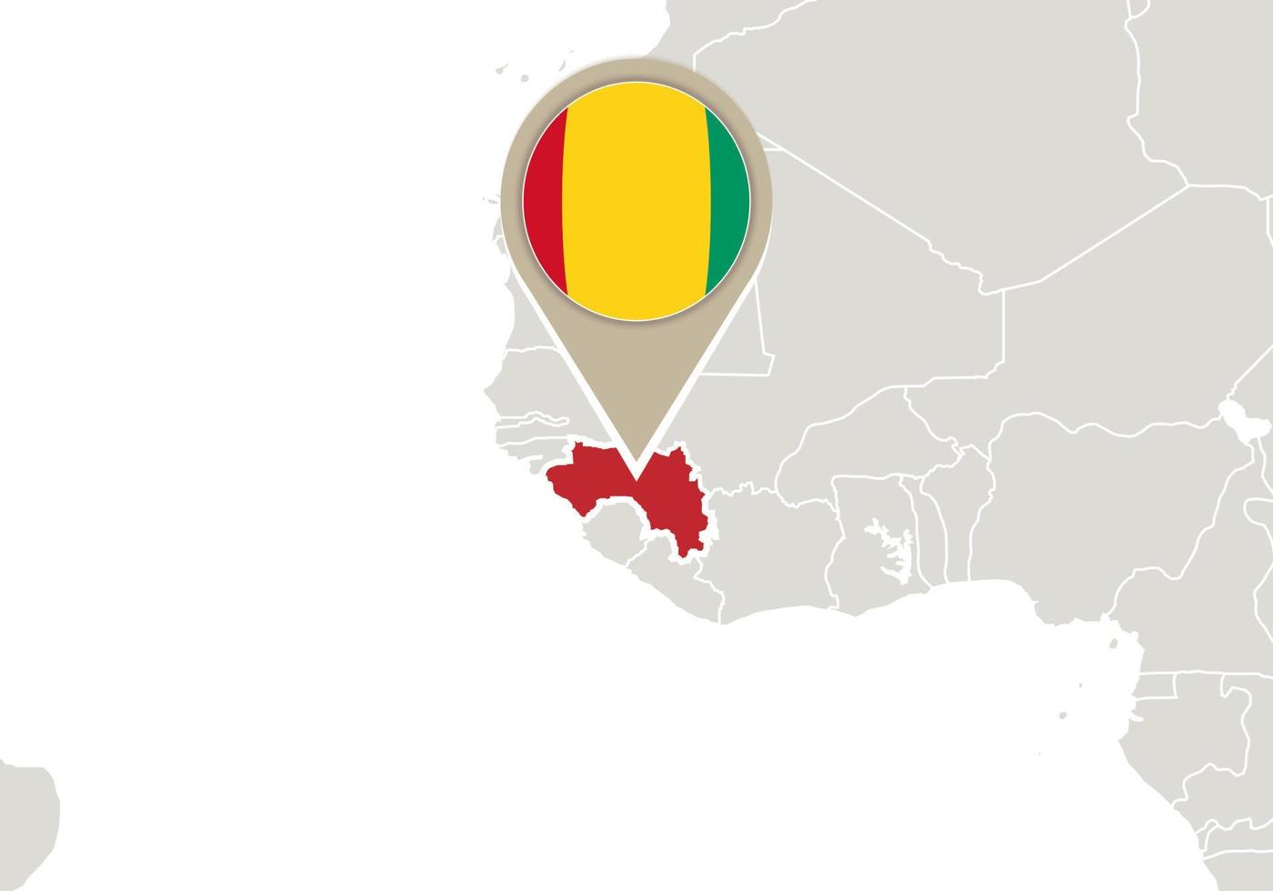 guinea op wereldkaart vector