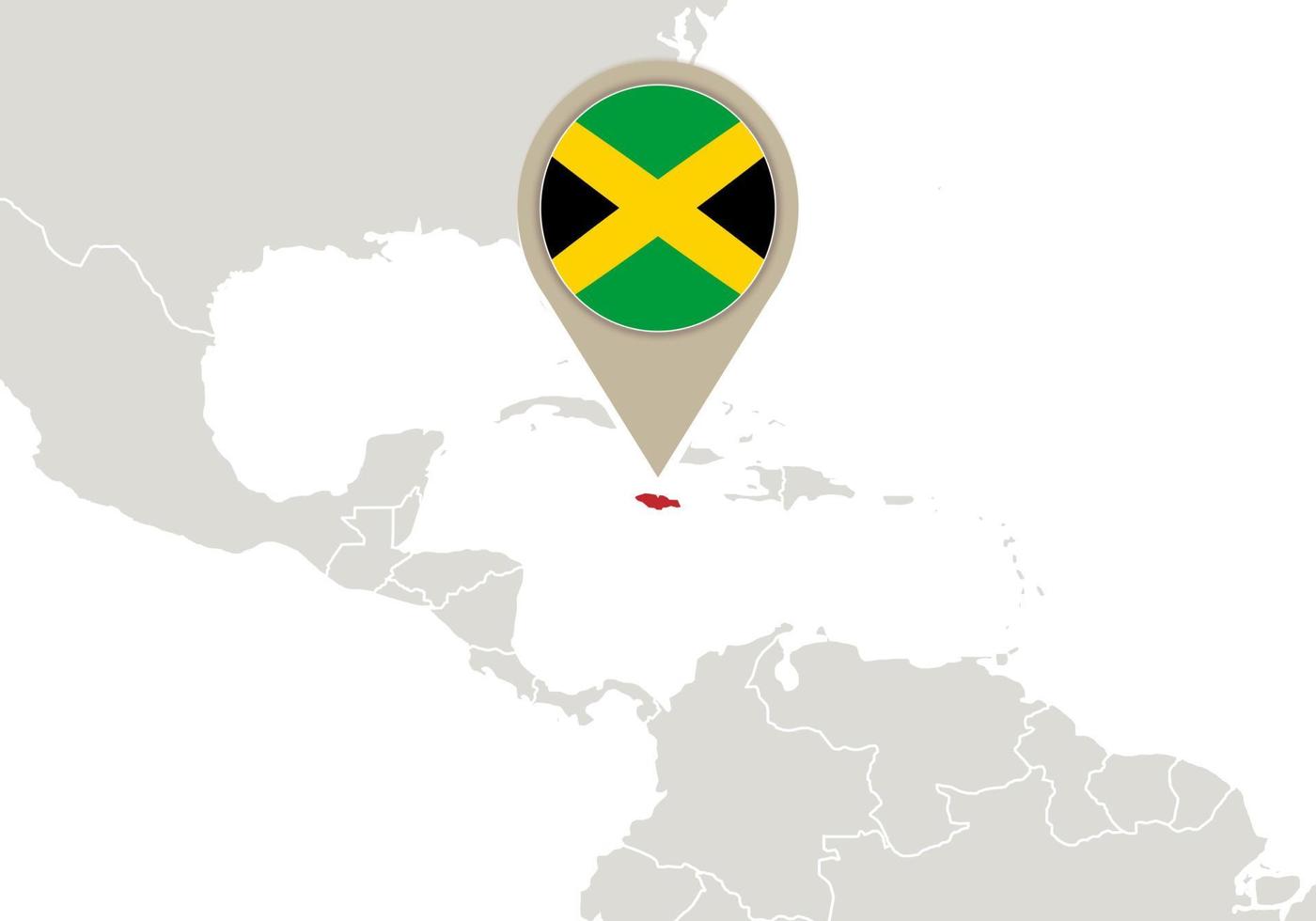 jamaica op wereldkaart vector