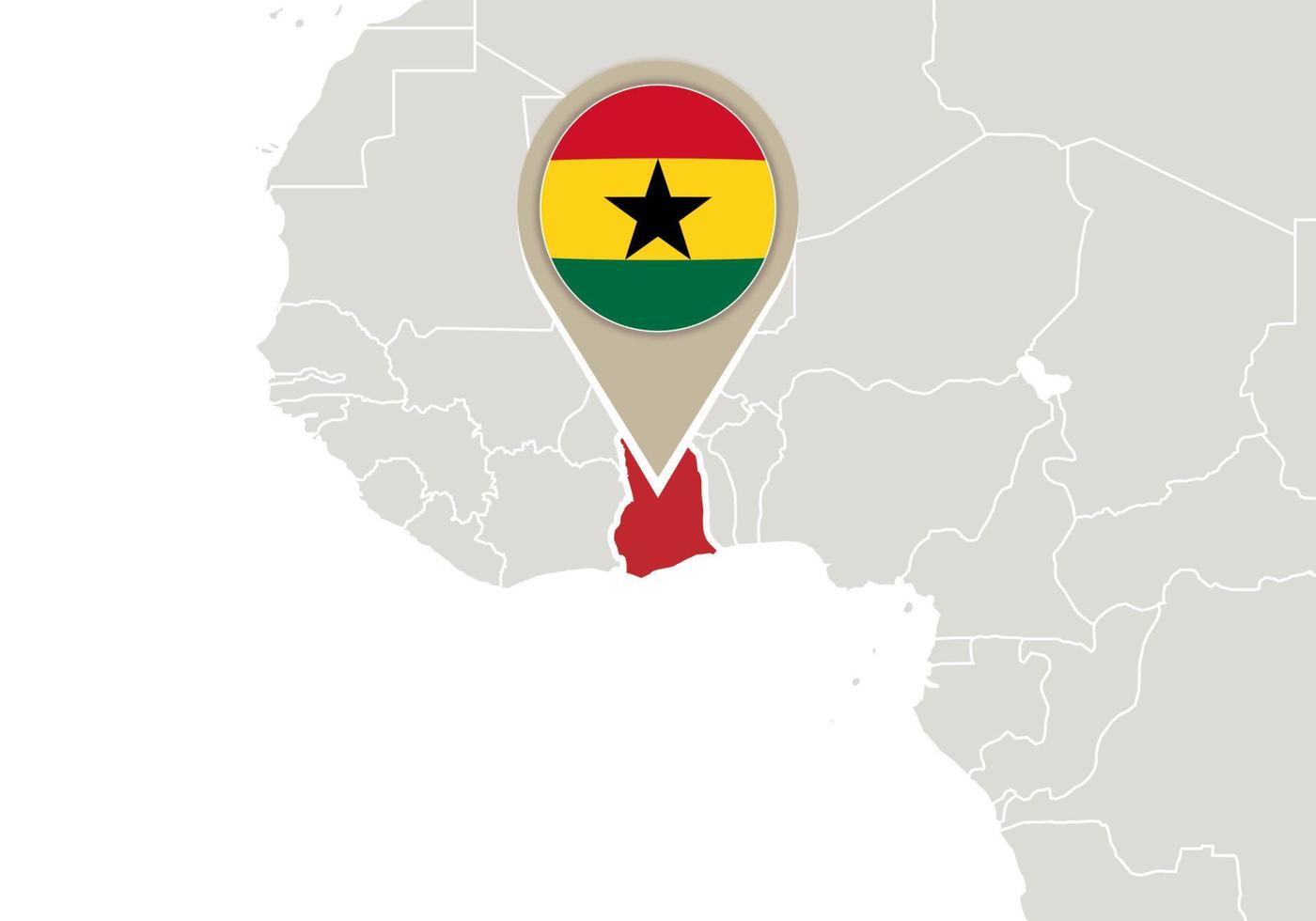 ghana op wereldkaart vector