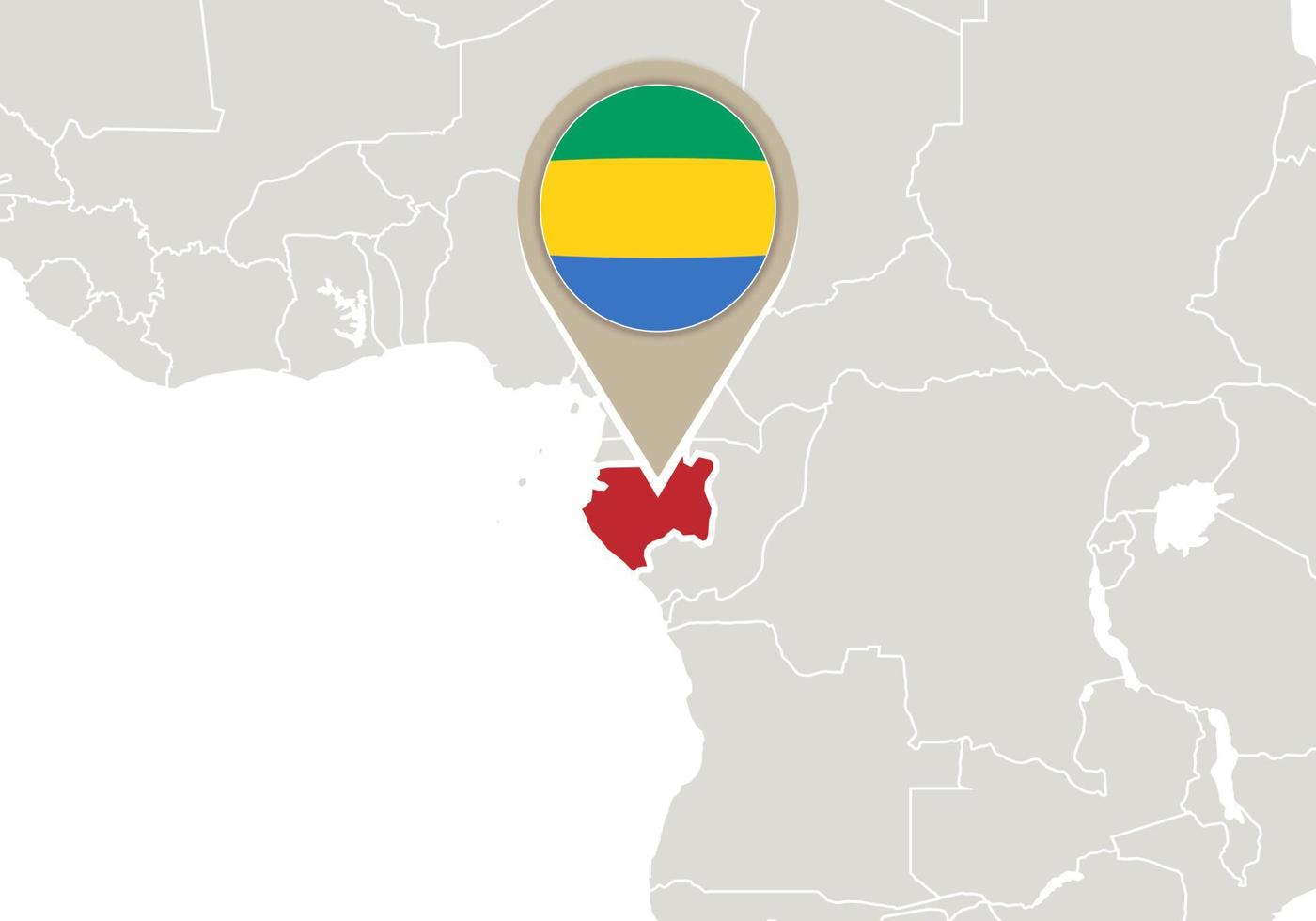 gabon op wereldkaart vector