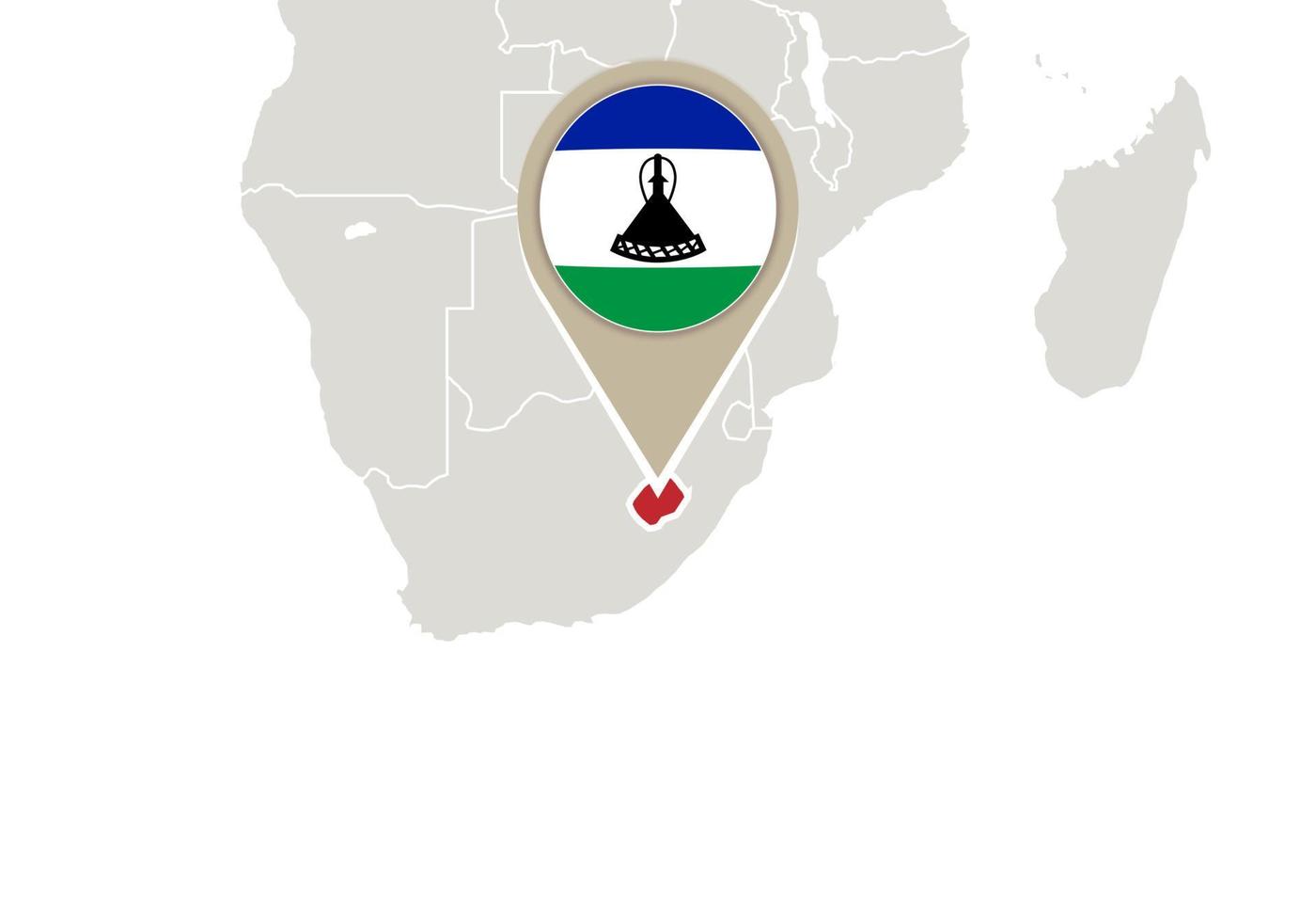 lesotho op wereldkaart vector