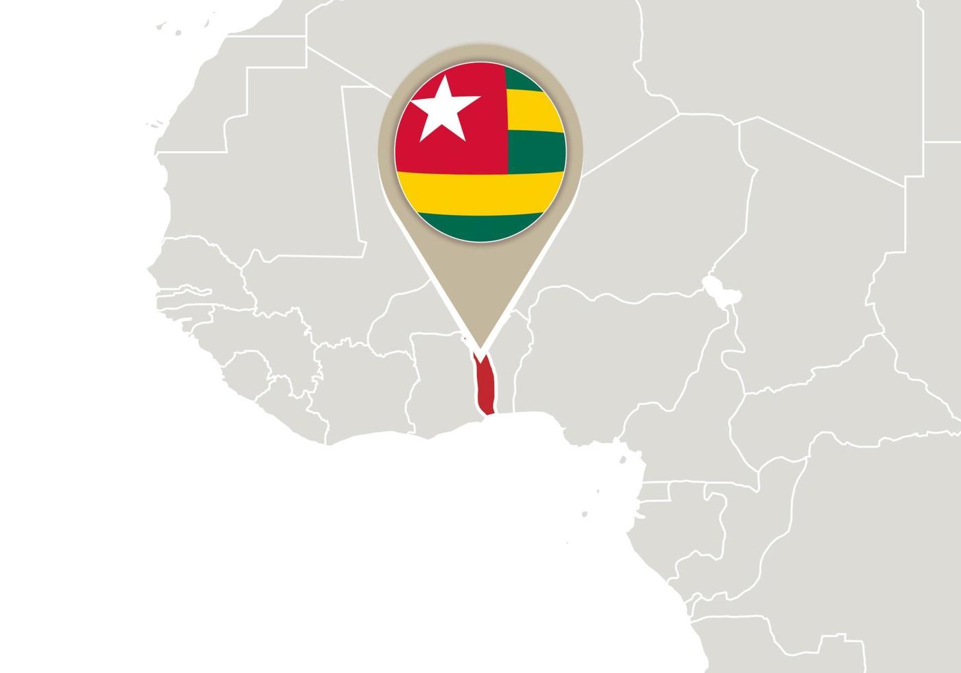 togo op wereldkaart vector