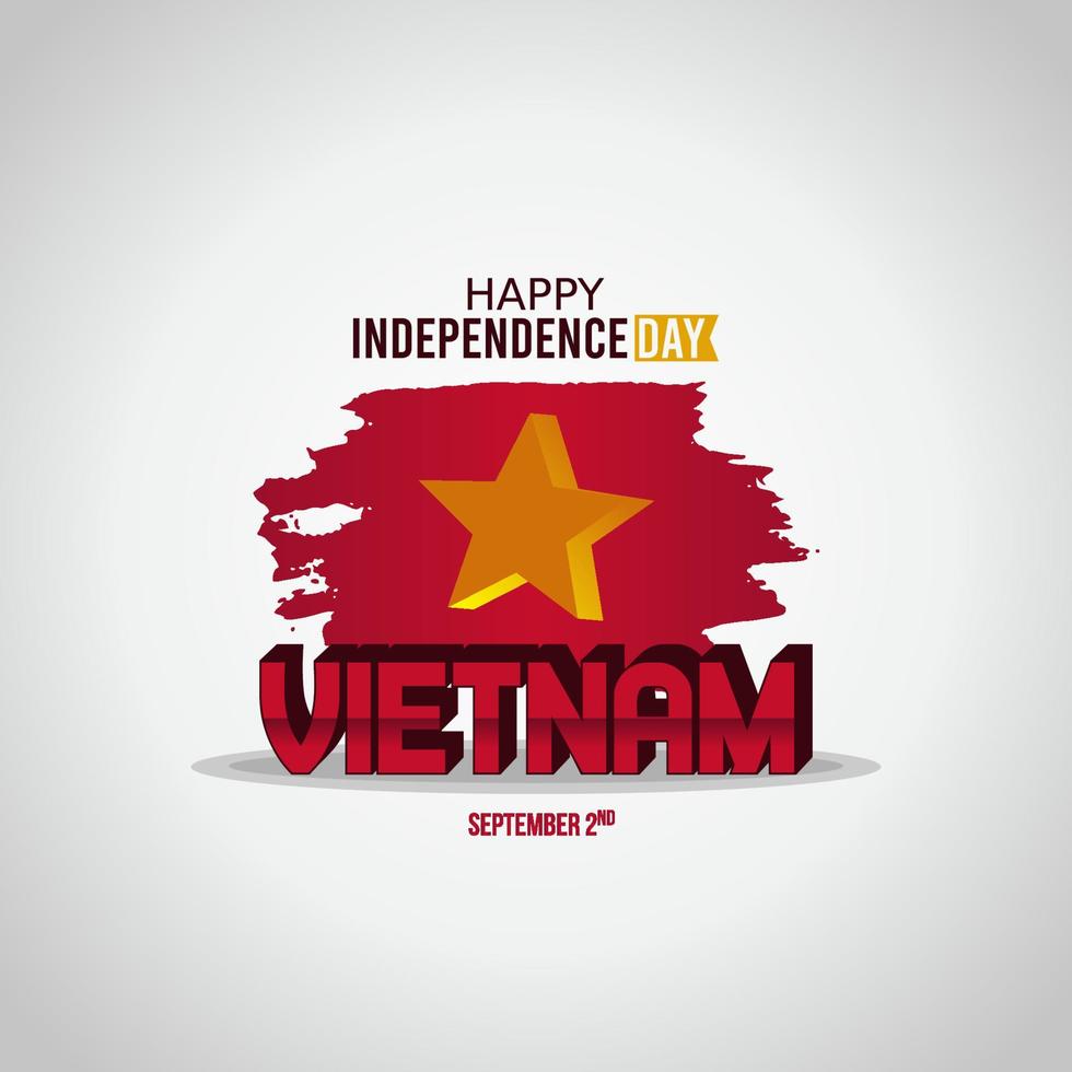 gelukkige vietnam onafhankelijkheidsdag vectorillustratie. geschikt voor wenskaart, poster en banner. vector