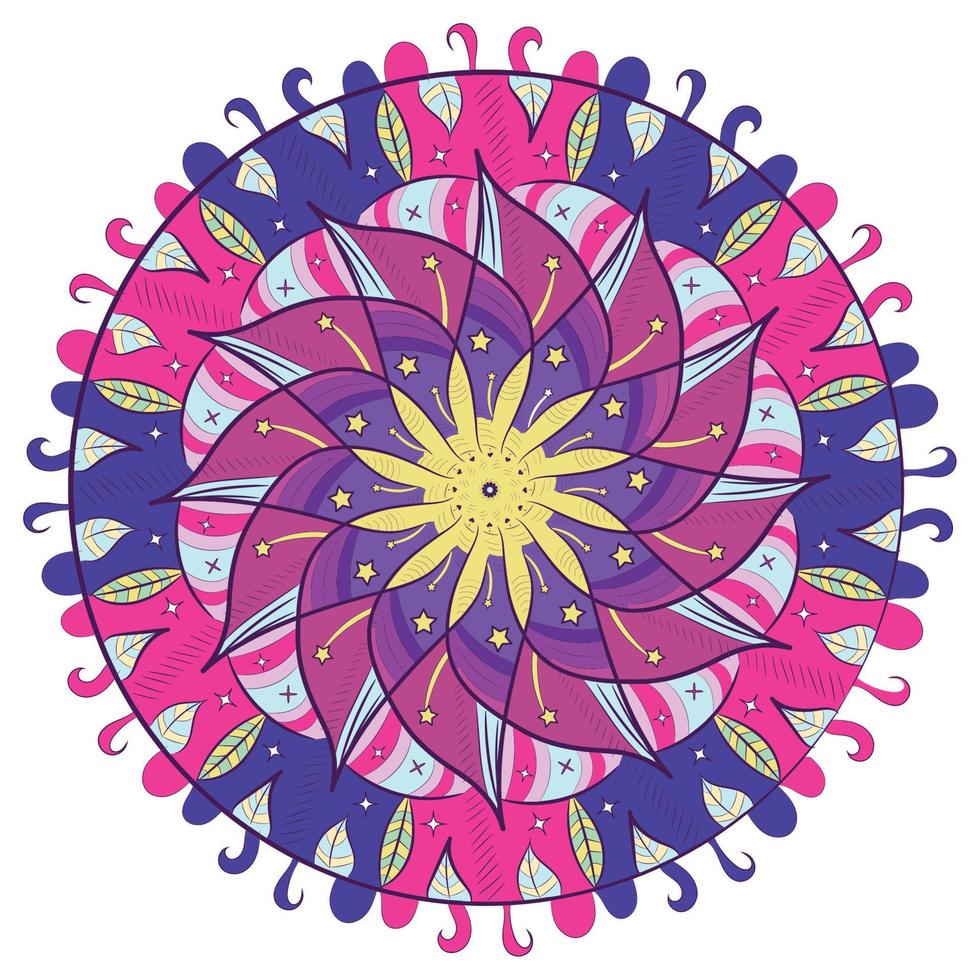 mandala bloemmotief. Indiase bloemenornament - vector