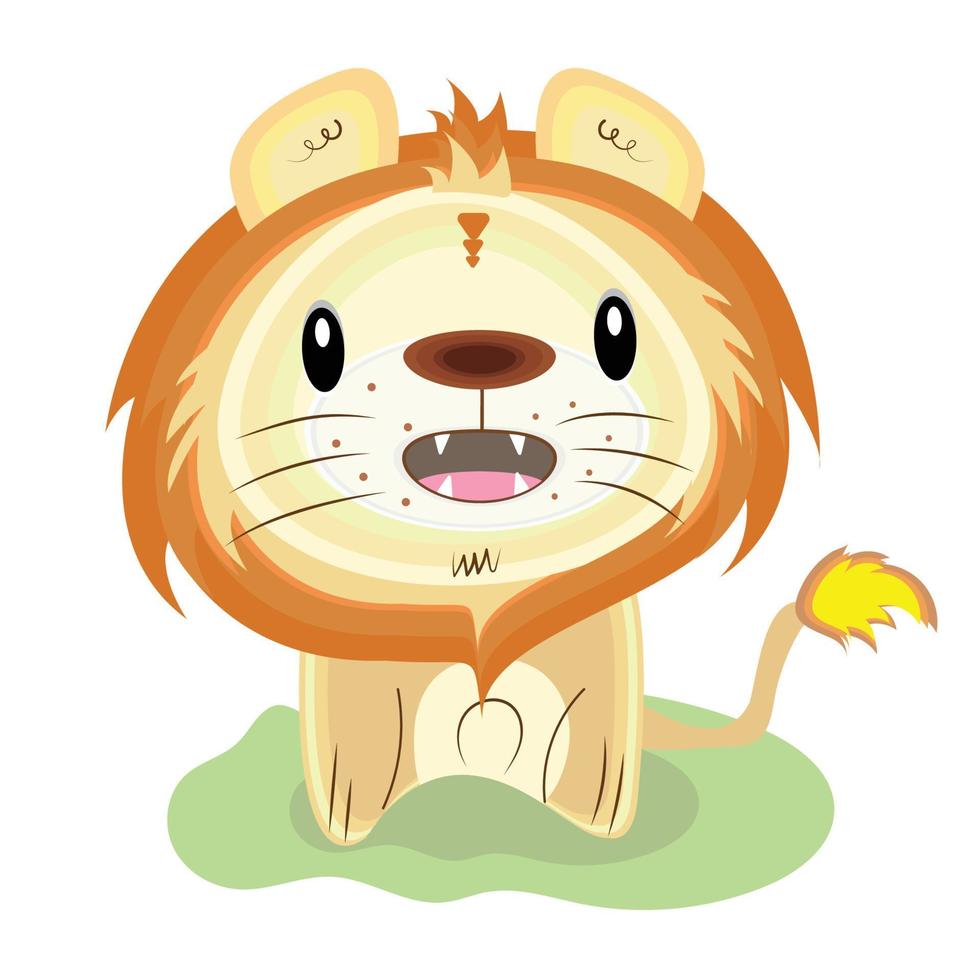 cartoon van een leeuw kawaii. dierlijk beeldverhaal - vector