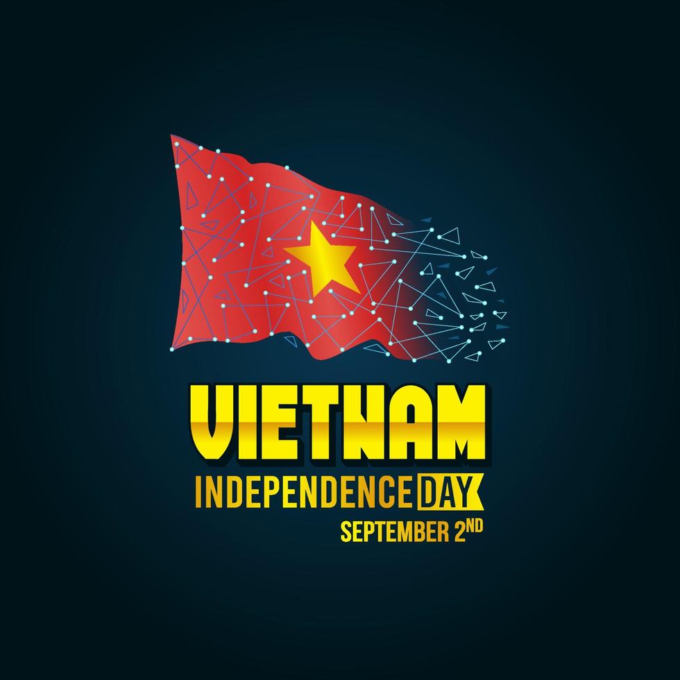 gelukkige vietnam onafhankelijkheidsdag vectorillustratie. geschikt voor wenskaart, poster en banner. vector