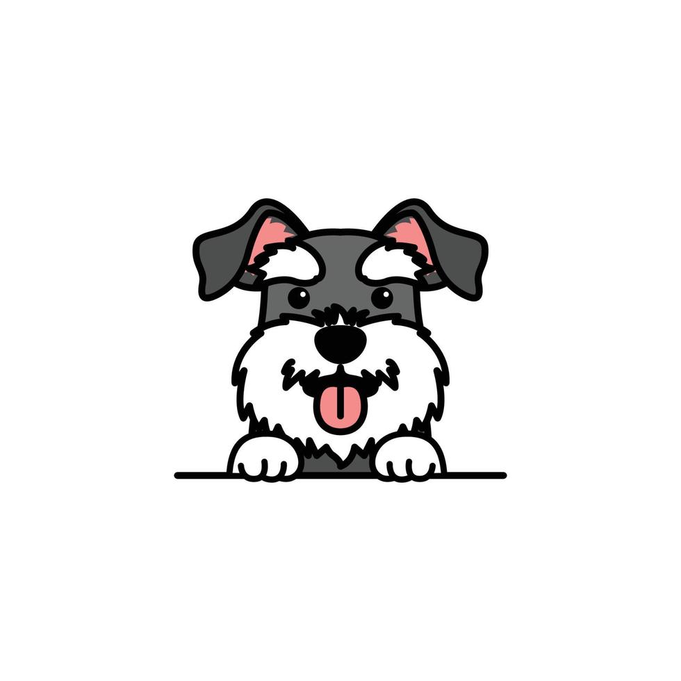 schattig, dwergschnauzer, puppy, spotprent, vector, illustration vector