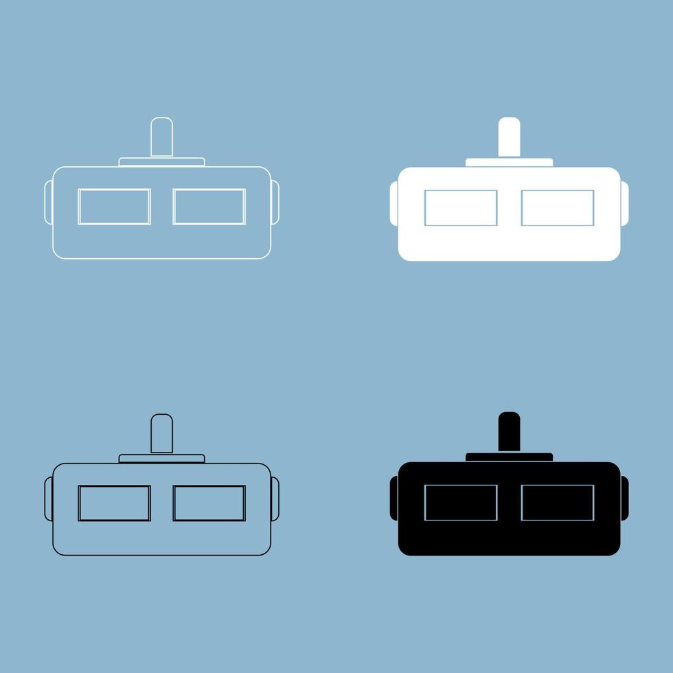 virtual reality-helm het pictogram van de zwarte en witte kleur. vector