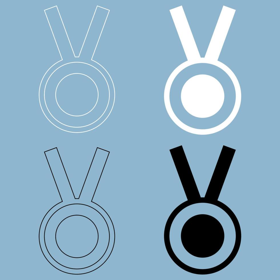medaille het zwart-witte kleurenpictogram. vector