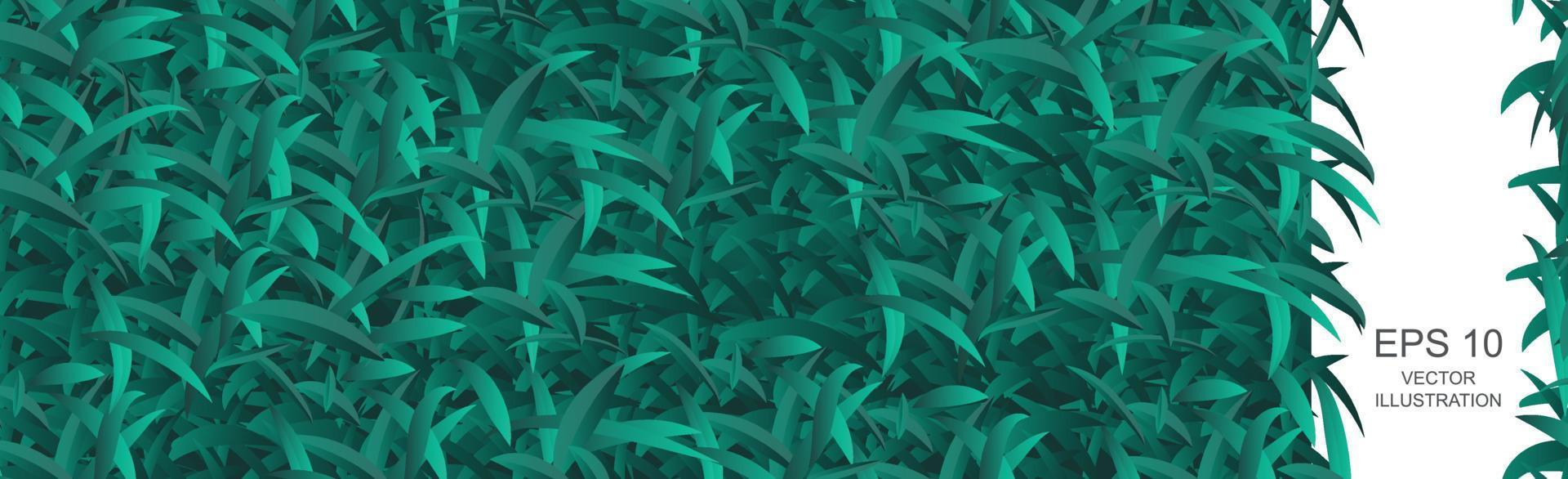 realistische donkergroene met gras begroeide weide panoramische achtergrondpatroontextuur - vector