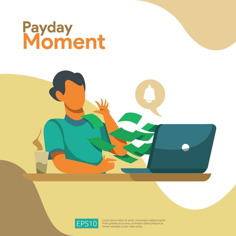 Betalingsmoment Payroll Concept vector