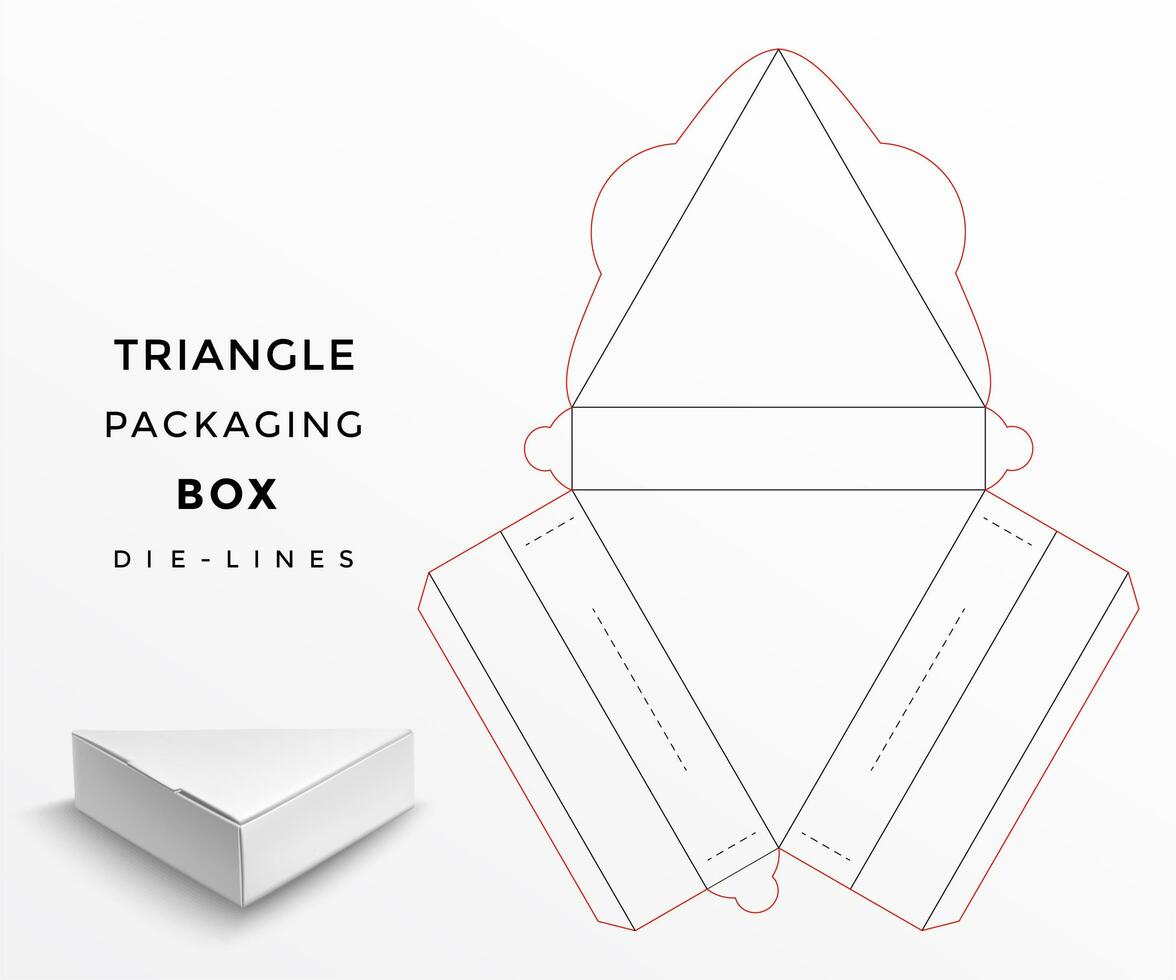 Die lijnen van de driehoeksverpakkingsdoos vector