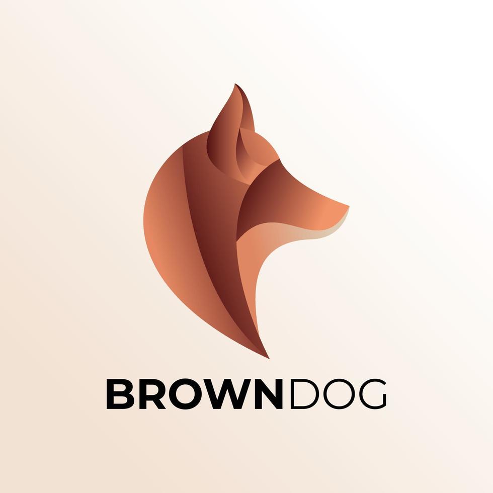 gradiëntstijl bruine hond logo premium vector