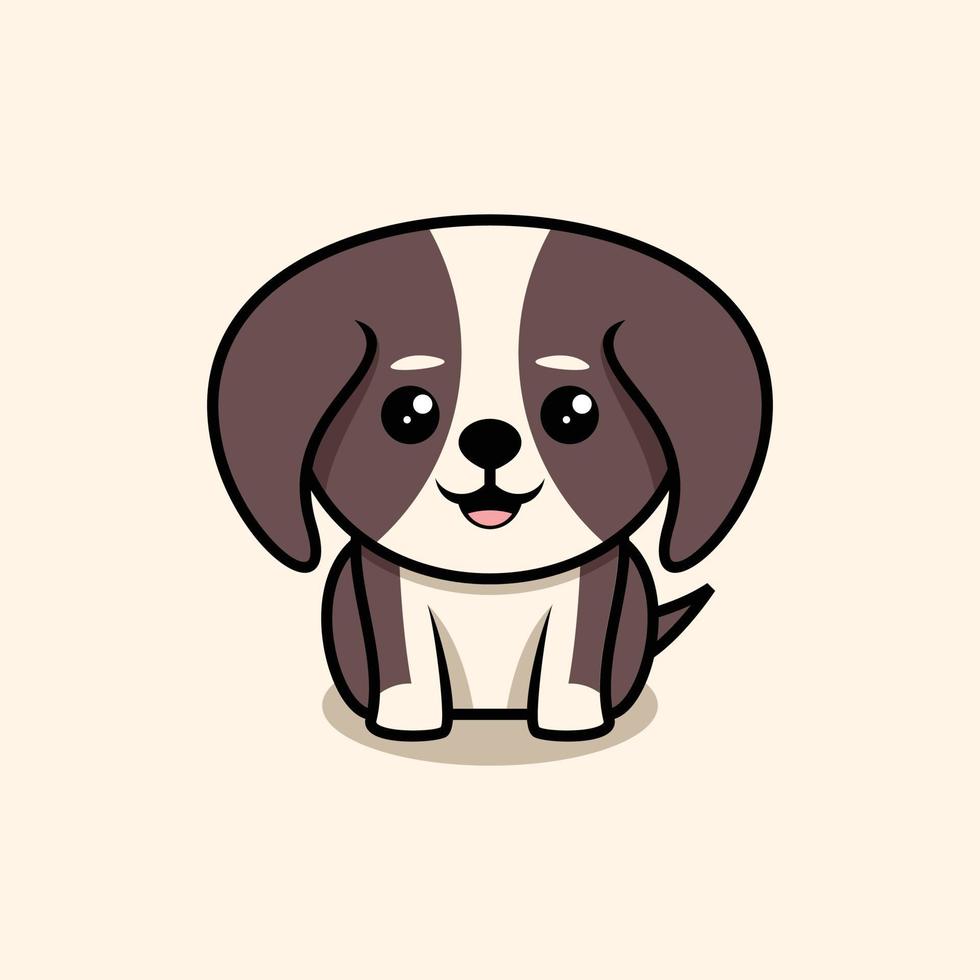 eenvoudige minimalistische schattige hond cartoon illustratie tekening premium vector