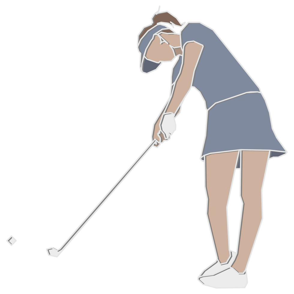 vrouwelijke golfspeler. vector