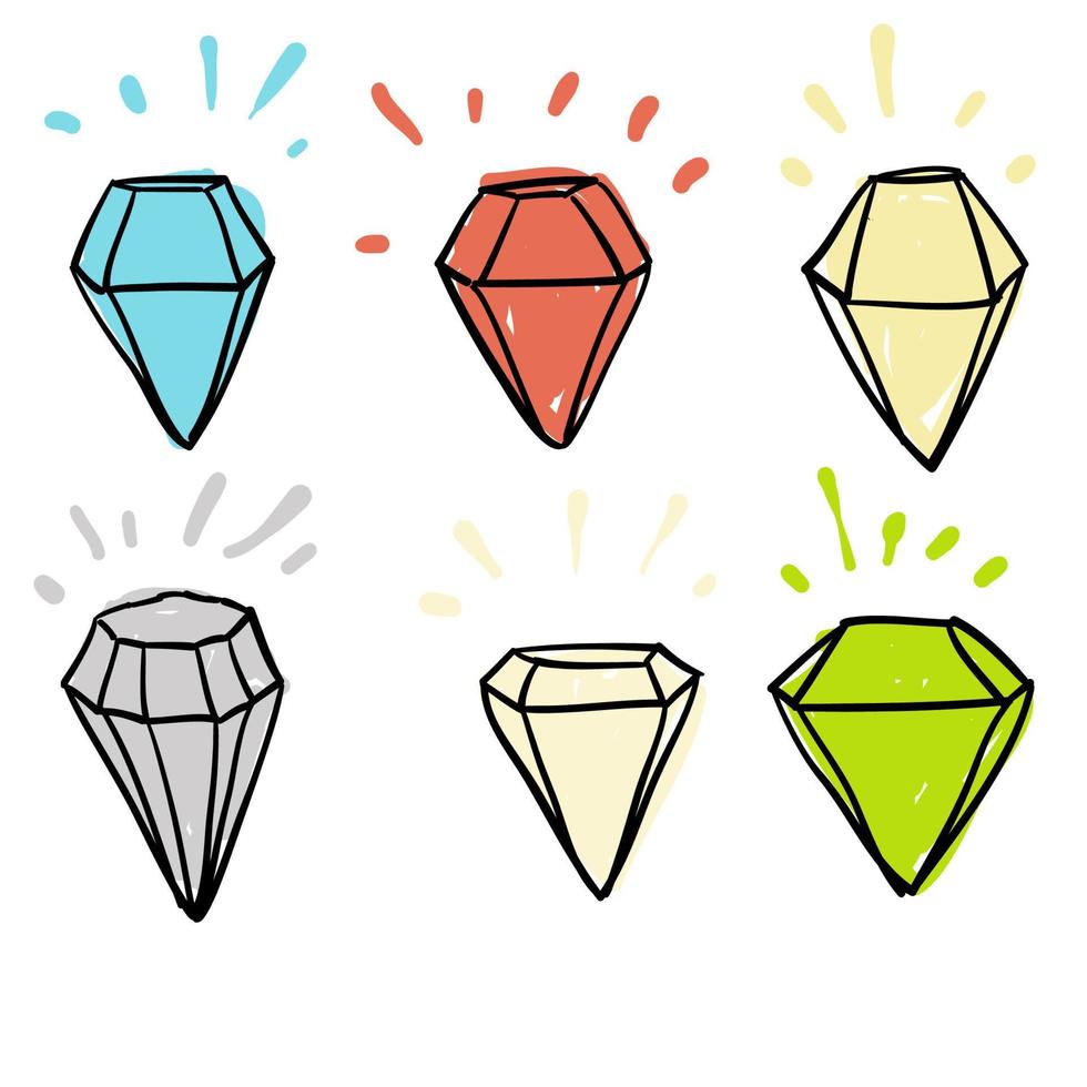 doodle diamant illustratie vector collectie