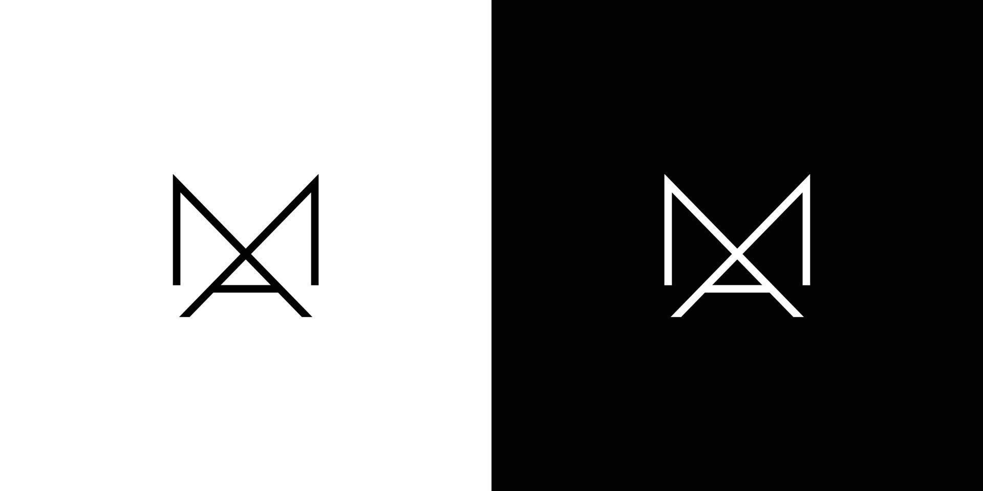 uniek en modern letter ma initialen logo-ontwerp vector