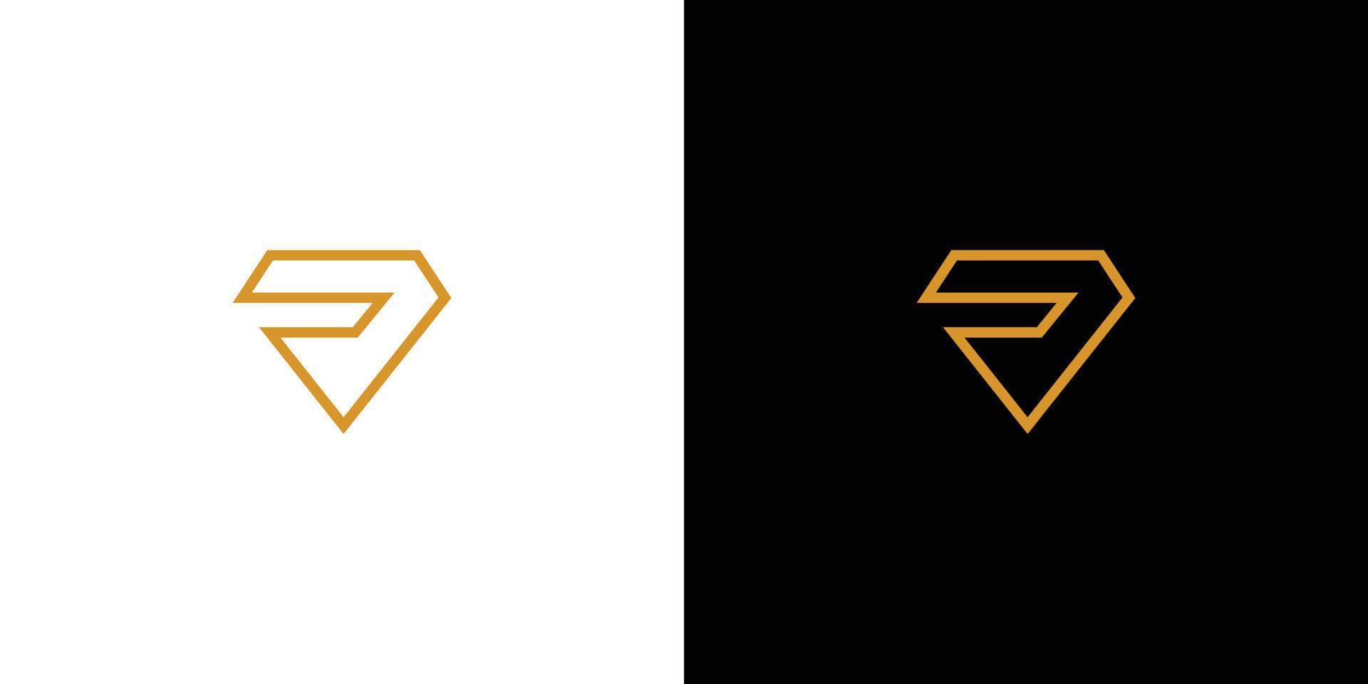 eenvoudig en uniek eerste diamantlogo-ontwerp met letter vector