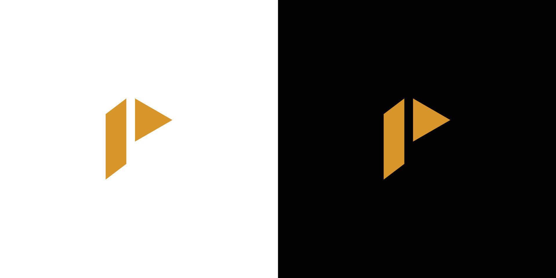 uniek en modern letter p initialen logo ontwerp vector