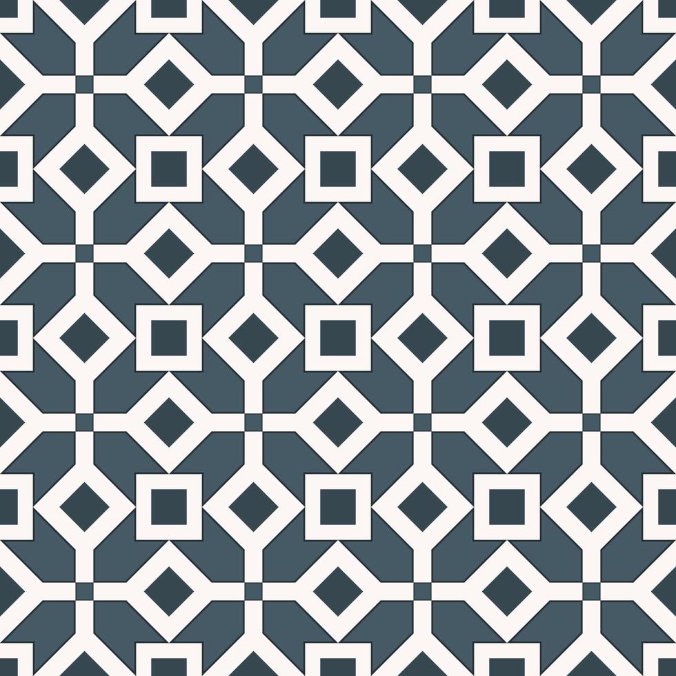 abstracte geometrische vierkante raster naadloze achtergrond. Chinees-Portugees of peranakan blauwgrijs kleurenpatroonontwerp. gebruik voor stof, textiel, interieurdecoratie-elementen, stoffering, verpakking. vector