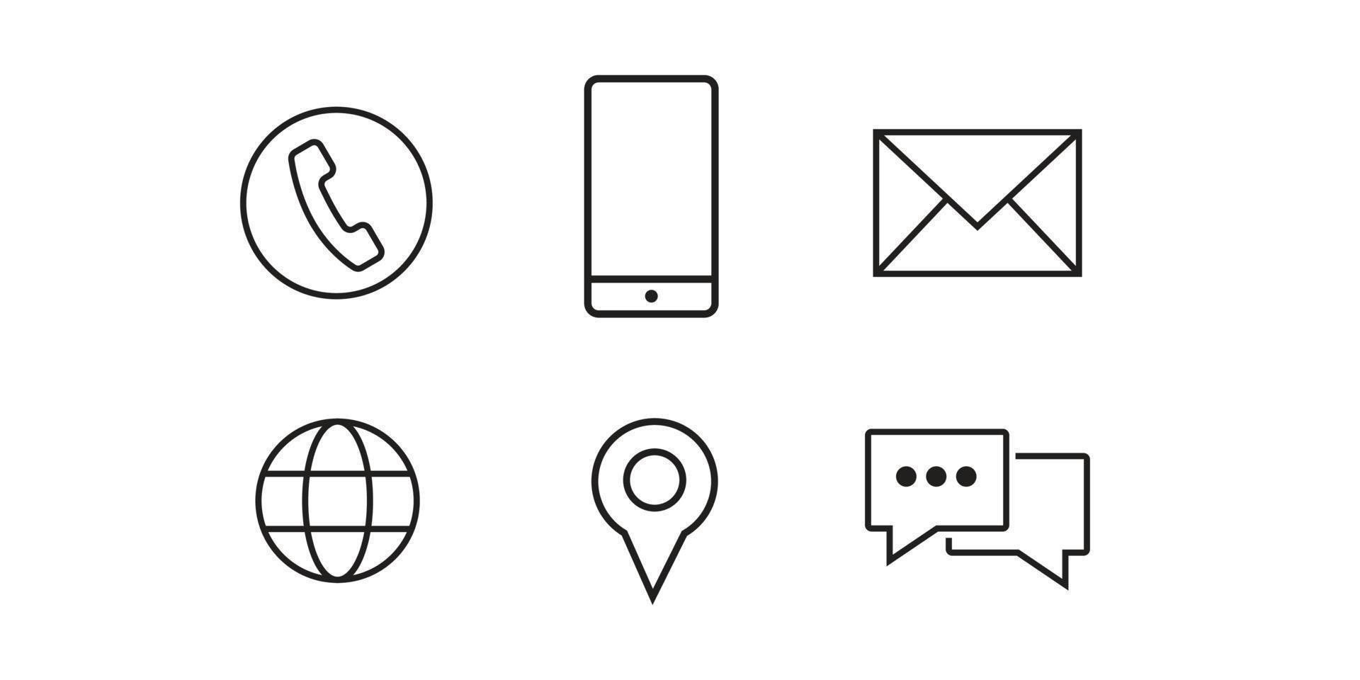 neem contact met ons op vector icon set. communicatie platte pictogram.