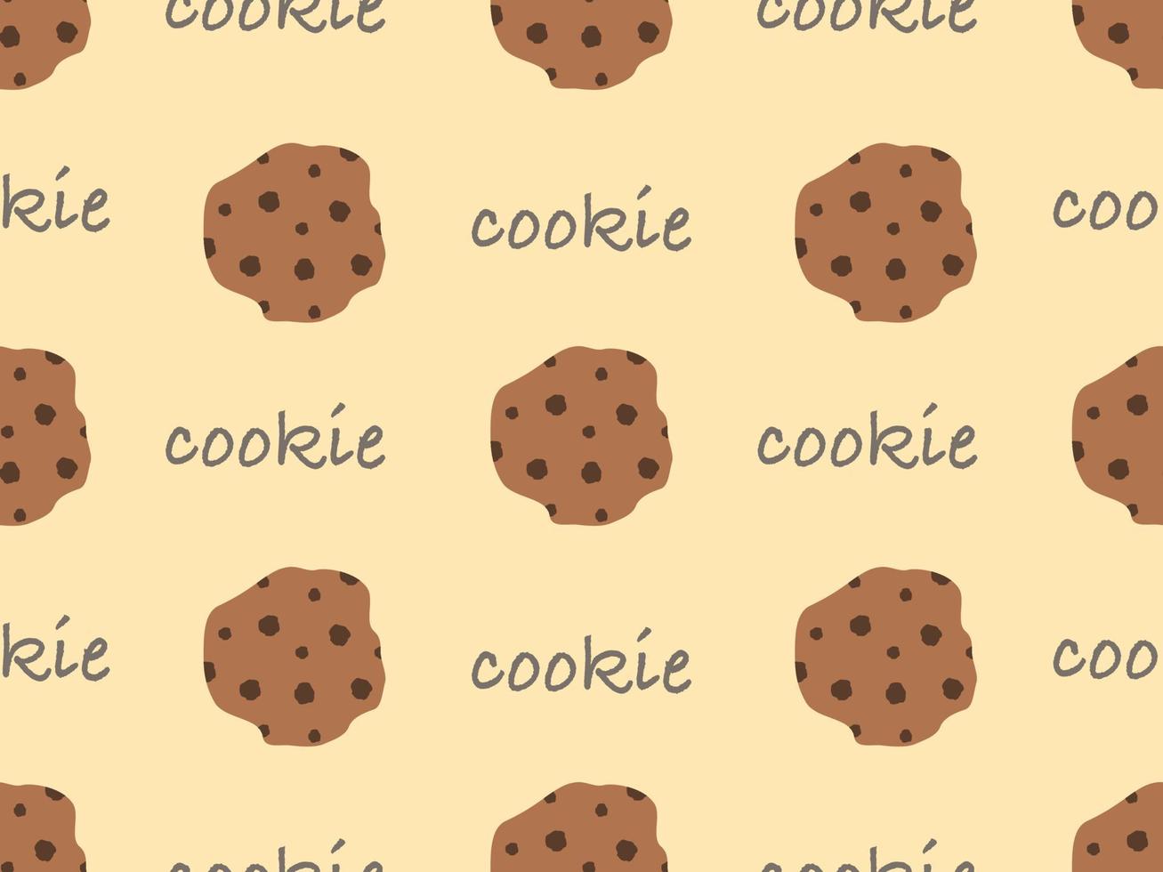 cookie cartoon karakter naadloos patroon op bruine achtergrond vector