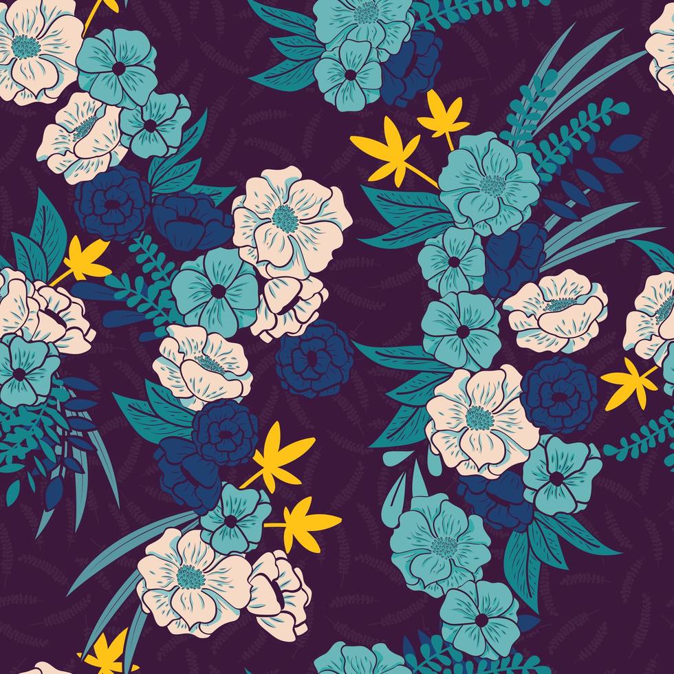 Floral jungle met slangen naadloos patroon vector