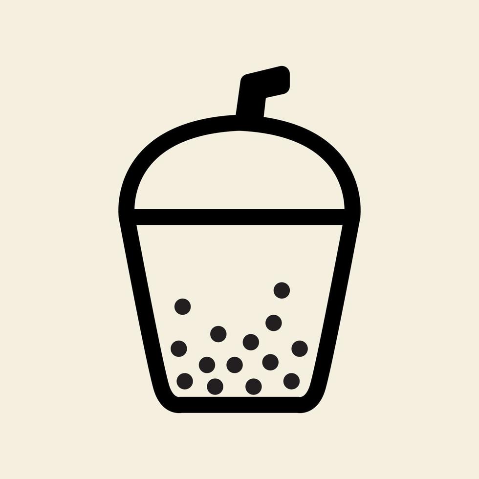 drinken bubble cup logo vintage vector symbool pictogram illutration ontwerp