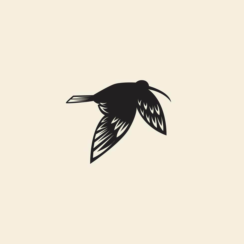 kolibrie vliegen silhouet nectar logo vector pictogram symbool illustratie ontwerp