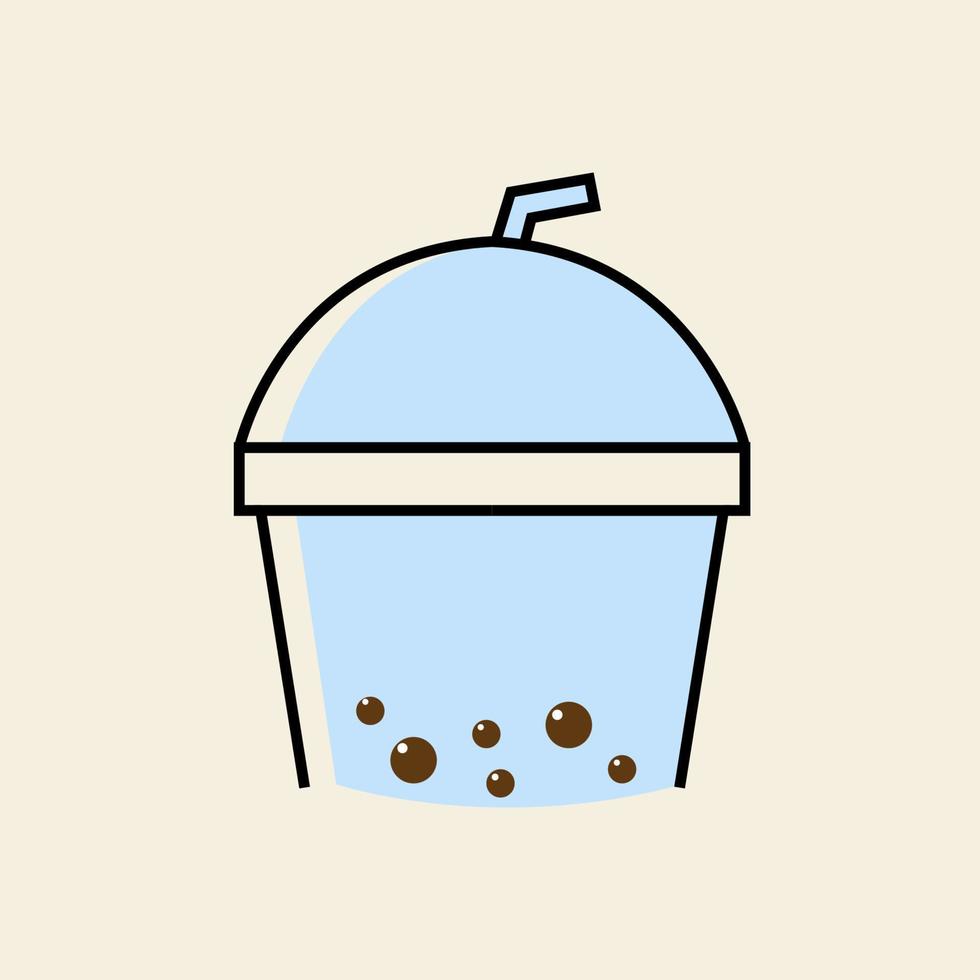 drinken bubble thee beker vintage logo vector symbool pictogram illustratie ontwerp minimalistisch