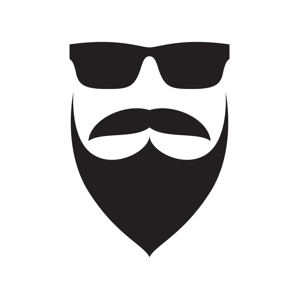 vintage oude man met baard en zonnebril logo ontwerp, vector grafisch symbool pictogram illustratie creatief idee