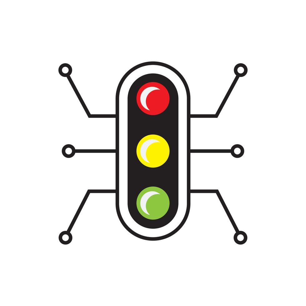 stoplicht met insect logo ontwerp, vector grafisch symbool pictogram illustratie creatief idee