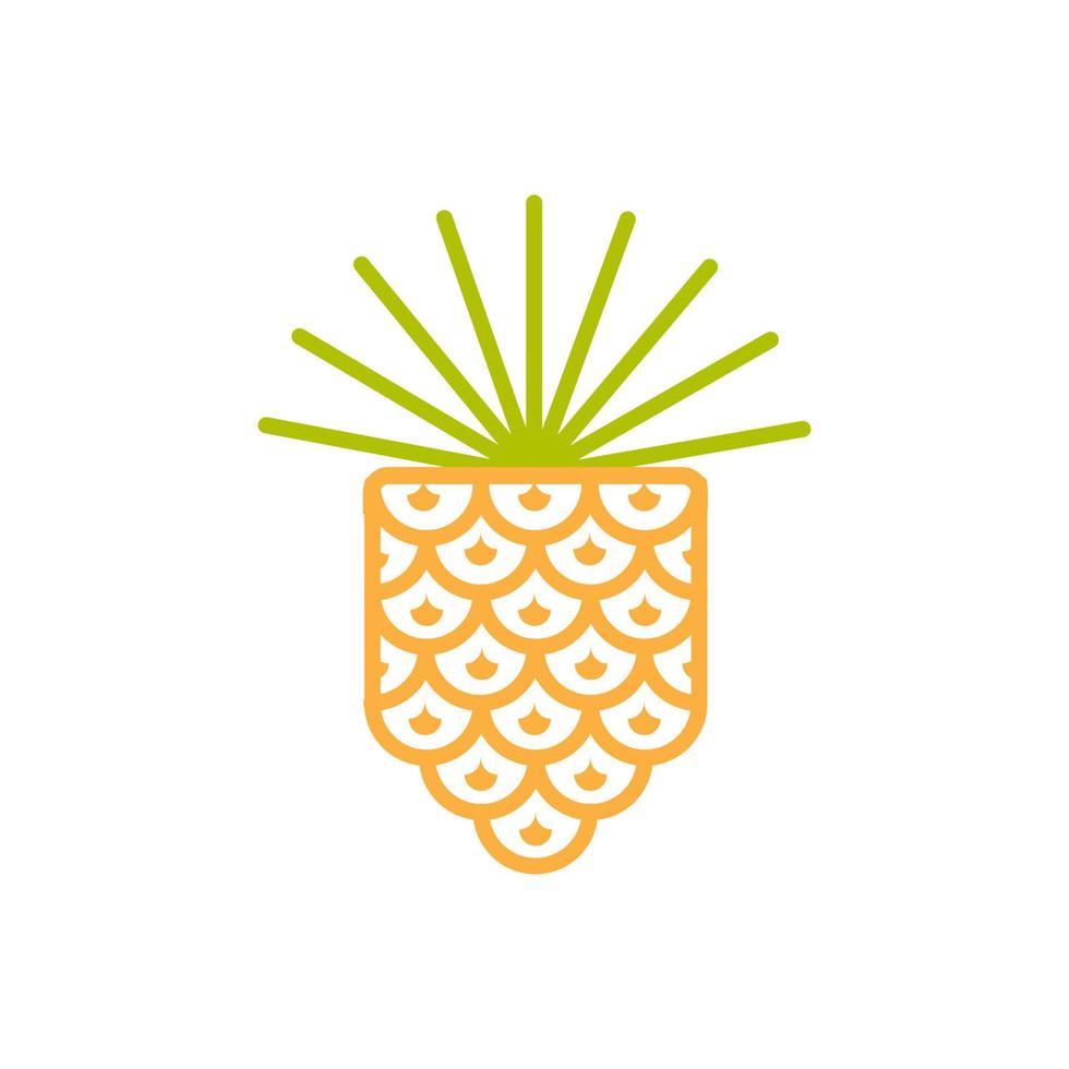 kleurrijke minimalistische ananas fruit logo ontwerp, vector grafisch symbool pictogram illustratie creatief idee