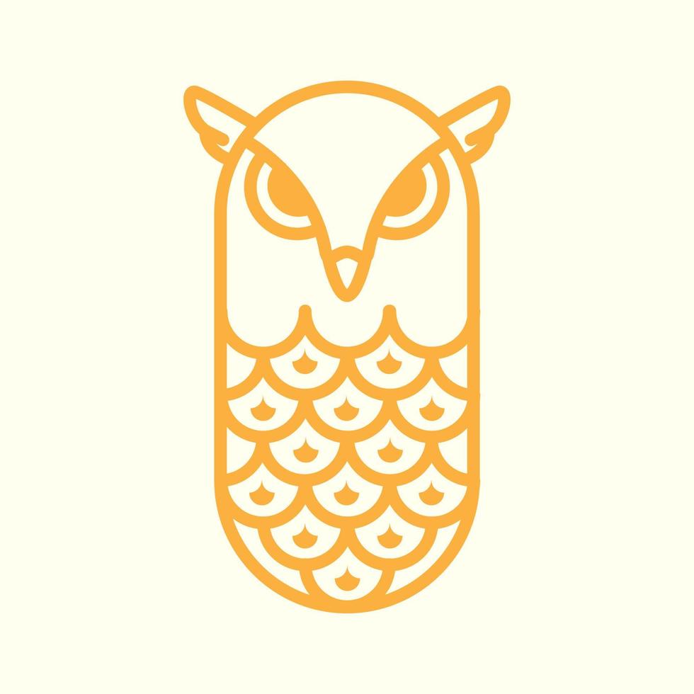 uil met ananas fruit logo ontwerp, vector grafisch symbool pictogram illustratie creatief idee