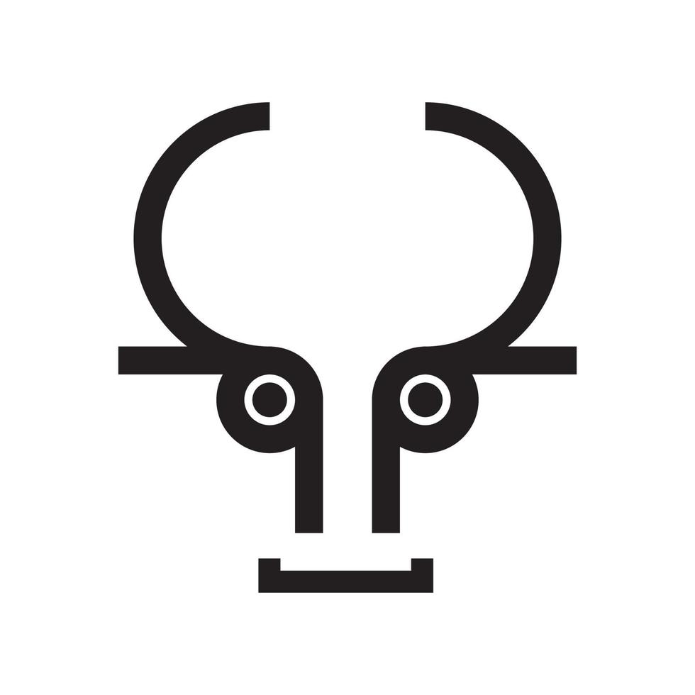 unieke vorm hoofd koe geometrisch logo ontwerp, vector grafisch symbool pictogram illustratie creatief idee