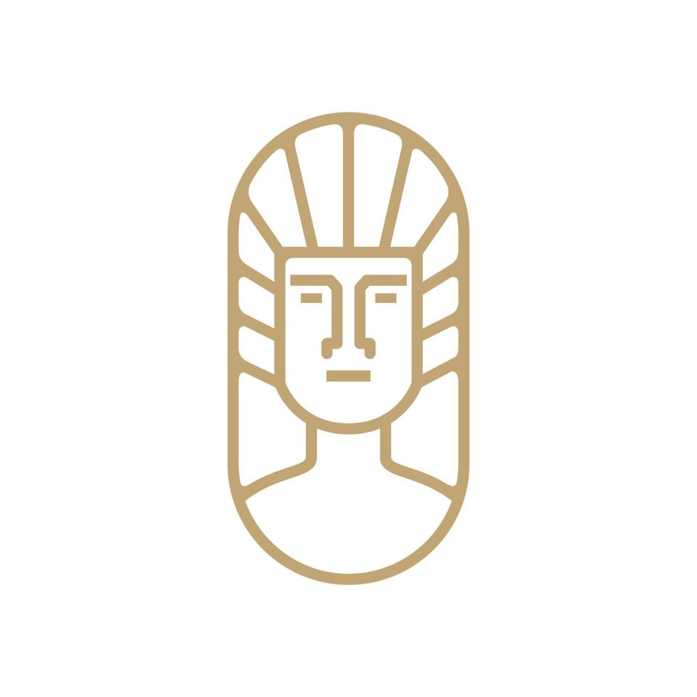 hoofd koning Egypte legende logo ontwerp, vector grafische symbool pictogram illustratie creatief idee