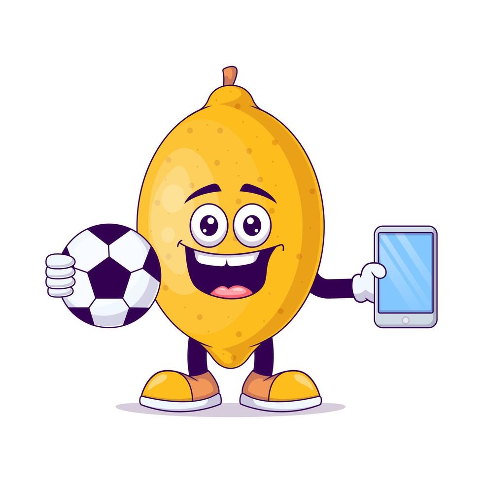 citroen voetballen cartoon mascotte karakter vector
