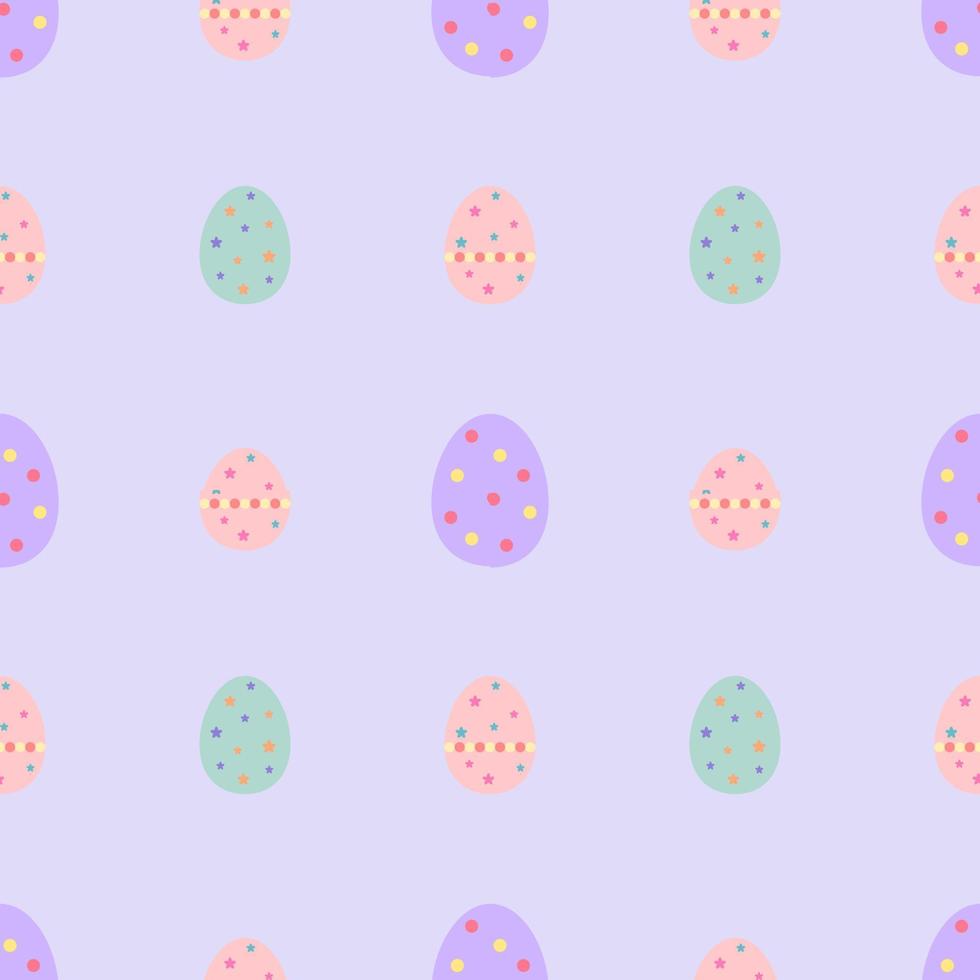 kleurrijke paaseieren op paarse achtergrond. naadloze patroonachtergrond van paaseieren vector